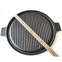 Teppanyaki Reversible BBQ Griddle Cast Iron Round Grill Plate